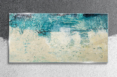 The sea in shades of blue Wall art on glass