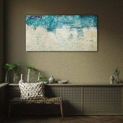 The sea in shades of blue Wall art on glass