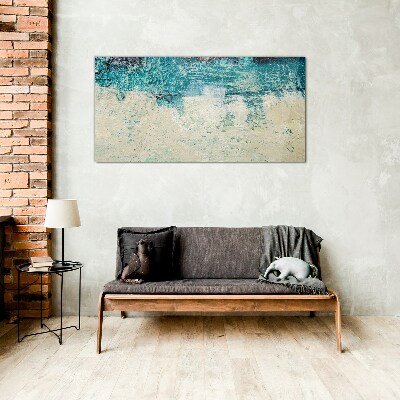 The sea in shades of blue Wall art on glass