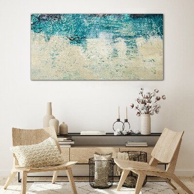 The sea in shades of blue Wall art on glass