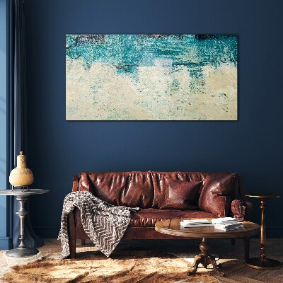 The sea in shades of blue Wall art on glass