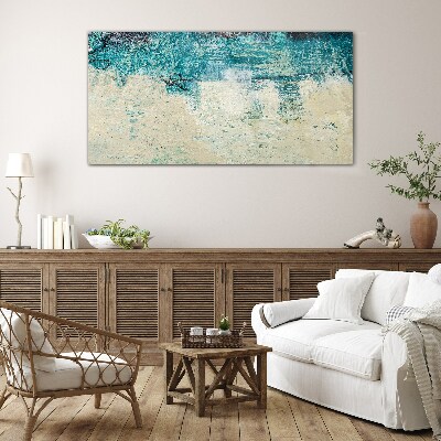 The sea in shades of blue Wall art on glass