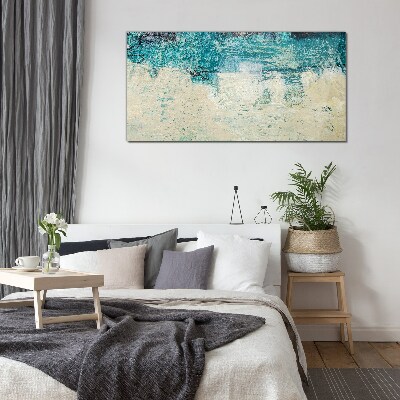 The sea in shades of blue Wall art on glass