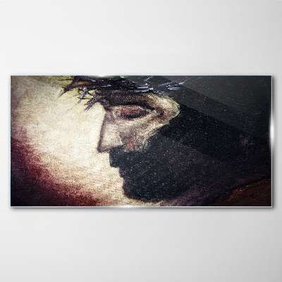 Religious jesus crown Glass Wall Art