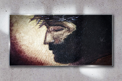 Religious jesus crown Glass Wall Art