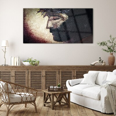 Religious jesus crown Glass Wall Art