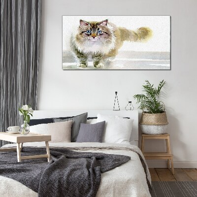 Modern animal cat Glass Print