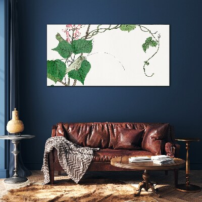 Flowers and insects in harmony Glass art print