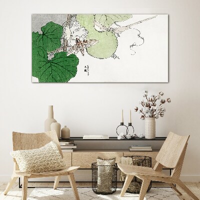 Butterflies and plants in harmony Wall art on glass