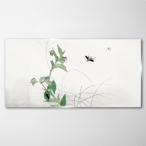 The delicacy of nature with a butterfly Glass art print