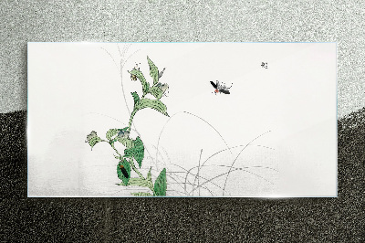 The delicacy of nature with a butterfly Glass art print