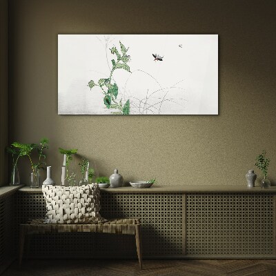 The delicacy of nature with a butterfly Glass art print
