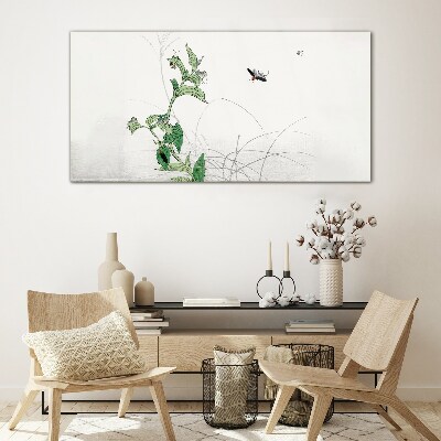 The delicacy of nature with a butterfly Glass art print