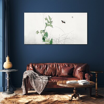 The delicacy of nature with a butterfly Glass art print