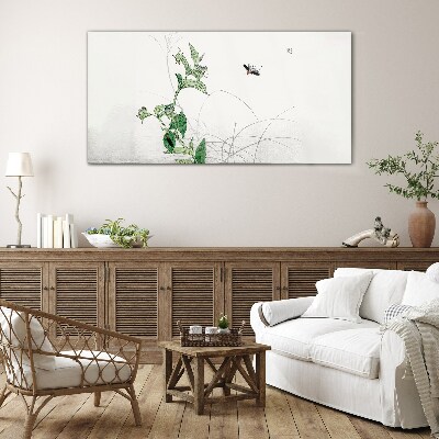 The delicacy of nature with a butterfly Glass art print