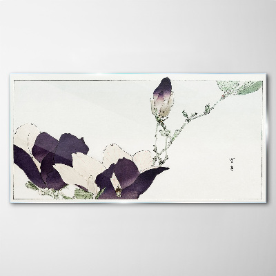 Floral beauty in delicate shades Wall art on glass