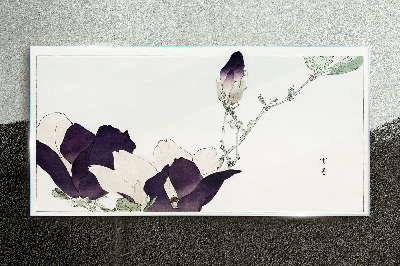 Floral beauty in delicate shades Wall art on glass