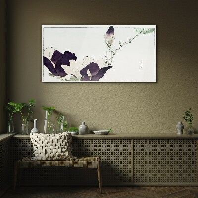 Floral beauty in delicate shades Wall art on glass