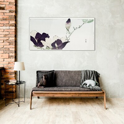 Floral beauty in delicate shades Wall art on glass