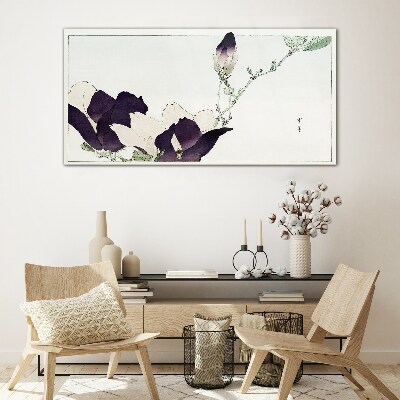 Floral beauty in delicate shades Wall art on glass