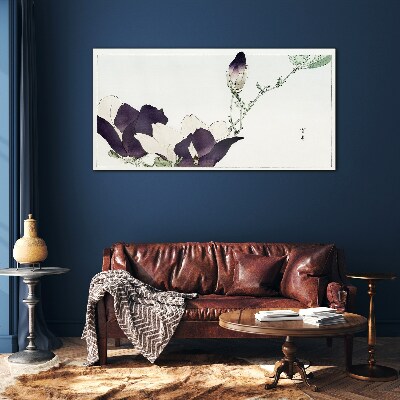 Floral beauty in delicate shades Wall art on glass