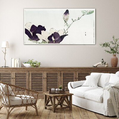 Floral beauty in delicate shades Wall art on glass