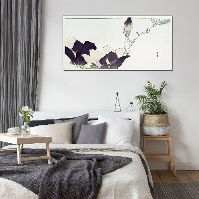 Floral beauty in delicate shades Wall art on glass