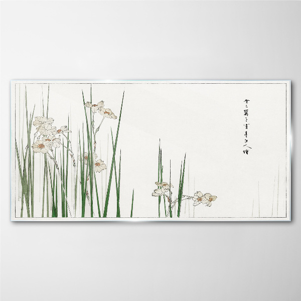 Flowers in the grass Wall art on glass