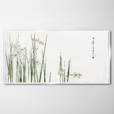 Flowers in the grass Wall art on glass