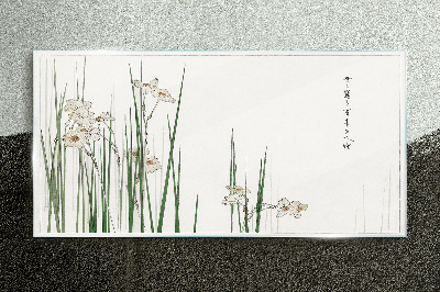 Flowers in the grass Wall art on glass
