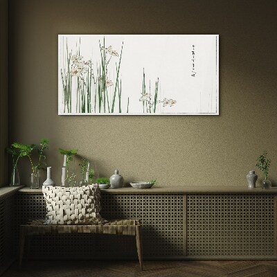 Flowers in the grass Wall art on glass