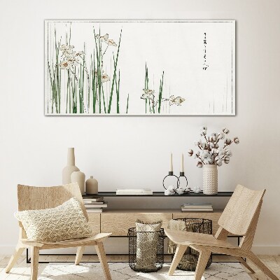 Flowers in the grass Wall art on glass
