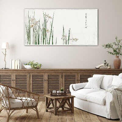 Flowers in the grass Wall art on glass