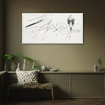 Birds on the move Glass art print