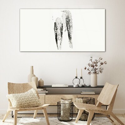 Two birds on a white background Wall art on glass