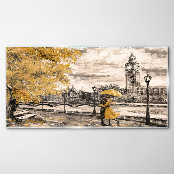 Golden Autumn in London Glass art print