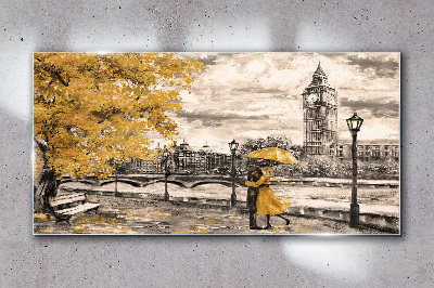 Golden Autumn in London Glass art print