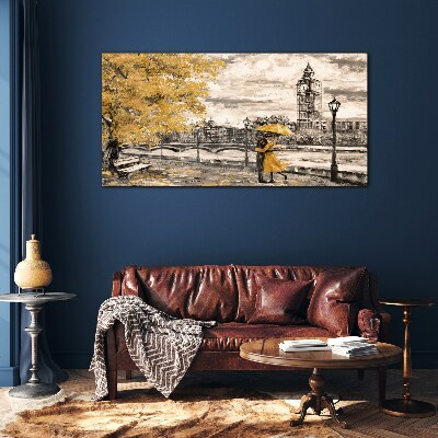 Golden Autumn in London Glass art print