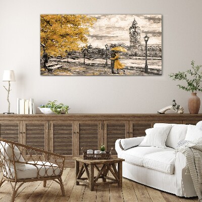 Golden Autumn in London Glass art print