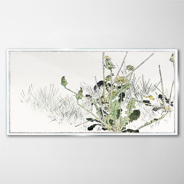 A plant landscape in delicate tones Wall art on glass
