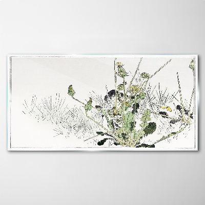 A plant landscape in delicate tones Wall art on glass
