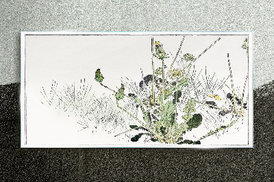 A plant landscape in delicate tones Wall art on glass