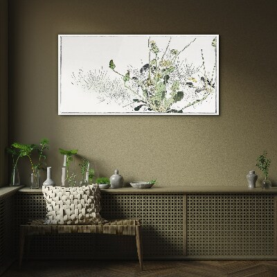 A plant landscape in delicate tones Wall art on glass