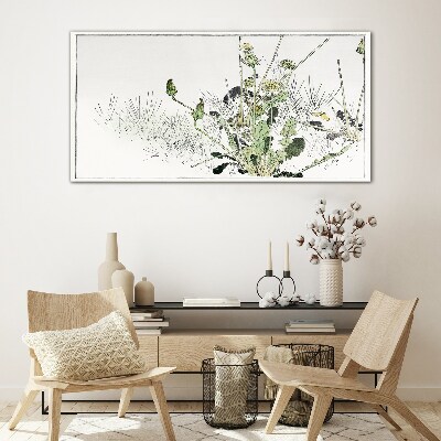 A plant landscape in delicate tones Wall art on glass
