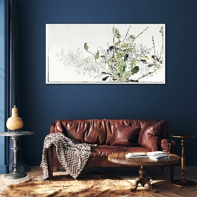 A plant landscape in delicate tones Wall art on glass