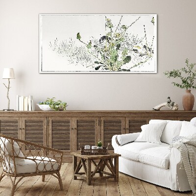 A plant landscape in delicate tones Wall art on glass