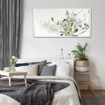 A plant landscape in delicate tones Wall art on glass