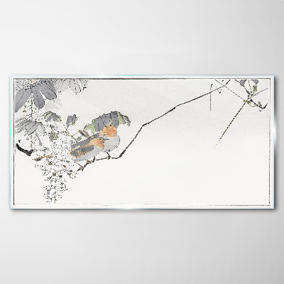 Birds on a branch Wall art on glass