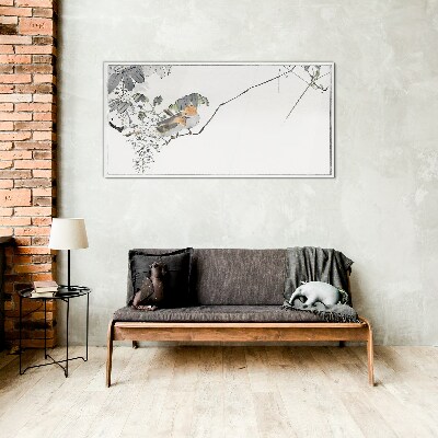 Birds on a branch Wall art on glass