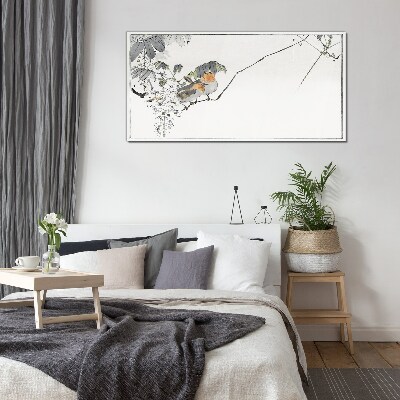 Birds on a branch Wall art on glass